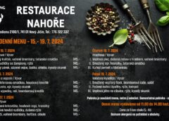 Týdenní menu v restauraci Nahoře 15.7 – 19.7.2024